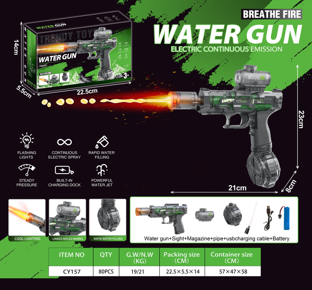 Plastic Electric Powerful Mini Water Gun Toy with Light for Kids