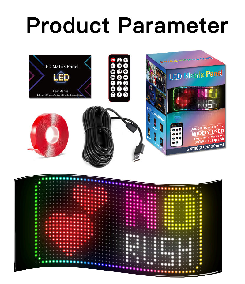 App-Controlled LED Display for Cars – Custom Text, Patterns & Animated Scrolling Message Board
