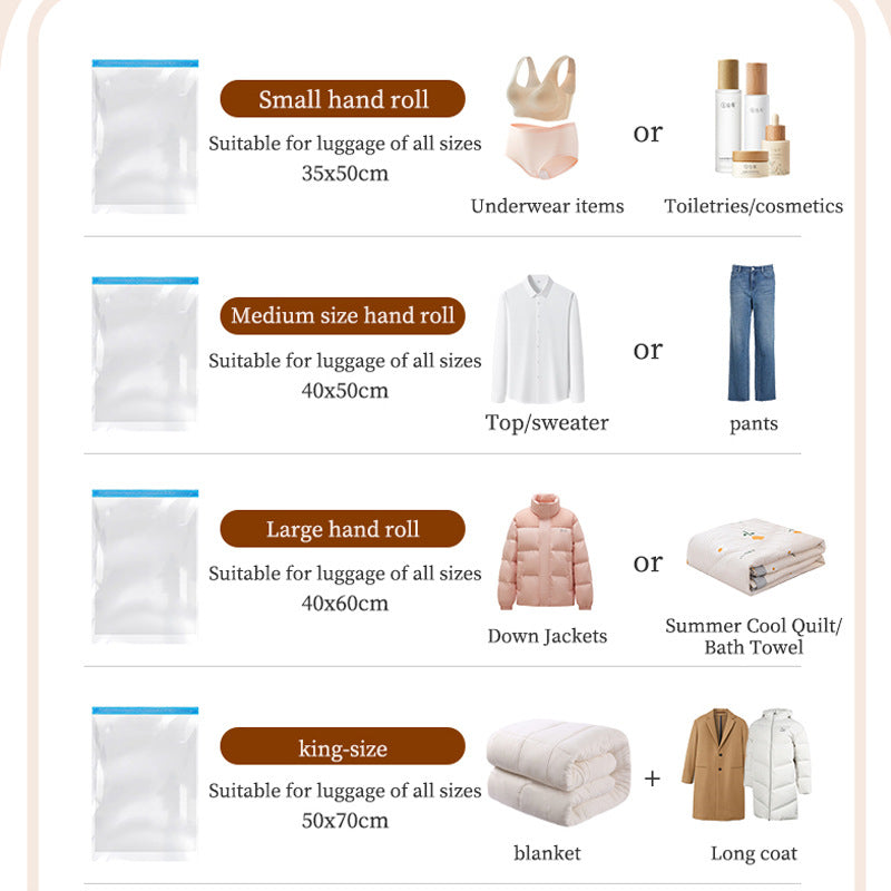 12Pcs of Vaccum Storage Bag with Manual Pump