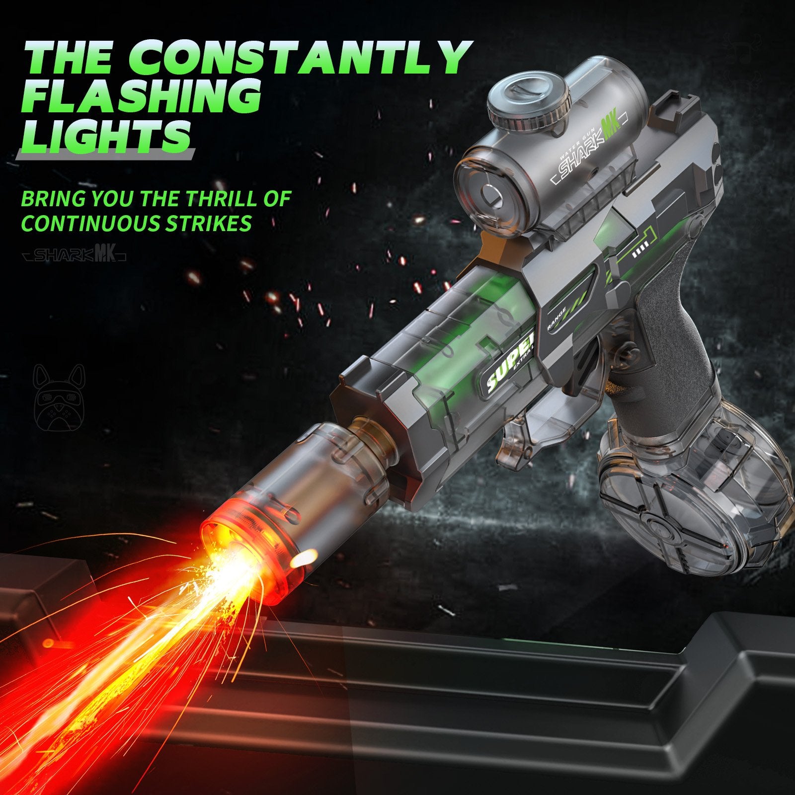 Plastic Electric Powerful Mini Water Gun Toy with Light for Kids