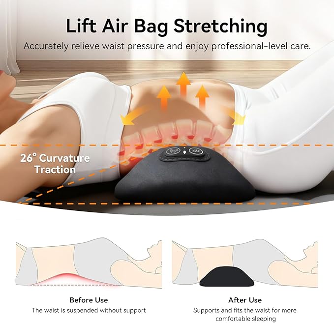 Back Pain Relief Massage Pillow (Heat + Vibration)