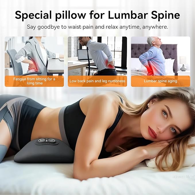 Back Pain Relief Massage Pillow (Heat + Vibration)